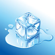 Vector: Melting Blue Ice Cube Melting Blue Ice Cube
