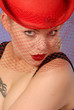 sensual lady in red hat