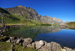 The small lake in swiss mountains The small lake in swiss mountains