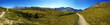 Hiking path in swiss mountains. Panorama view. Hiking path in swiss mountains. Panorama view.