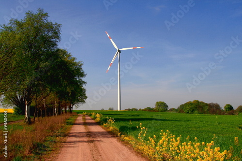 Weg, Horizont, Windkraftanlage, Mecklenburg-Vorpommern