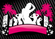 Fashion black dancefloor pink flyer