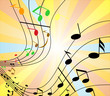Illustration of background with color music