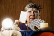 Gypsy fortune teller holding a blank tarot card Gypsy fortune teller holding a blank tarot card