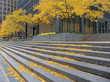 Autumn in city. Financial district Autumn in city. Financial district