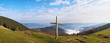 Wood cross on fall mountain plateau. Wood cross on fall mountain plateau.
