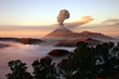 Volcano with smoke