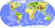 Physical world map. Colored for elevation.