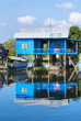 Tonle sap lake, with a small houseboat. Cambodia.