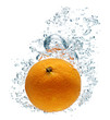 Orange are dropped into water