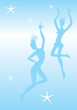 vector image of svelte dancers silhouettes