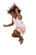 Adorable african girl jumping a over white background Adorable african girl jumping a over white background