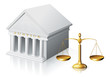 Palais de justice et sa balance (reflet)