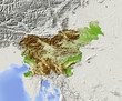 Slovenia. Shaded relief map.