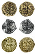Doubloons and Reales, isolated.