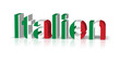 italien 3d text symbol reflektion italien 3d text symbol reflektion