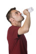 man drinking water