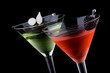 Classical martini in chilled glass over black background Classical martini in chilled glass over black background