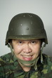 Smiling asian soldier