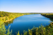 Big lake landscape. Wide angle view.