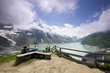 Austrian alps lanscape - beautiful green alpine lake Moserboden