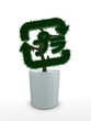 3d image, bonsai tree conceptual , recycle sign (Japan version)