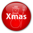 "Xmas button with Happy Snowman