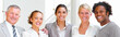 Closeup portrait of smiling business people