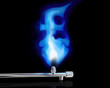gas flame in the form of a pound symbol