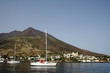 Bateaux devant le Stromboli