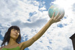 woman with global