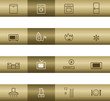 Home appliances web icons on bronze bar Home appliances web icons on bronze bar