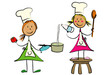 fillettes qui cuisinent
