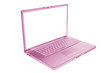 pink and fashionable laptop on a white background pink and fashionable laptop on a white background