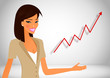 Business woman with success background Business woman with success background