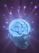 Balls of energy jump out the brain. The power of mind.