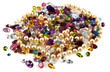 A large group of mixed faceted gemstones with pearls.