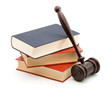 books and gavel studio isolated over white