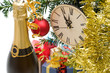 Foto: new year decoration on white background new year decoration on white background