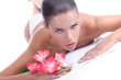 beautiful woman relaxing at the spa center