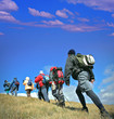 Alpine expedition going towards peak Korab, Macedonia Alpine expedition going towards peak Korab, Macedonia
