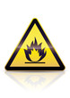 Panneau de danger inflammable (reflet métal)