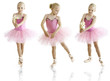 Young ballerina dancer over a white background