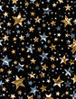 A star field of metallic stars with a clipping path.