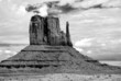 Stormy weather over Monument Valley in black and white