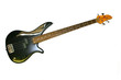 Bass Electric black Guitar With four Strings, isolated