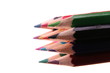 Dark colour pencils on white background Dark colour pencils on white background