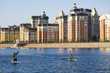 Houses near the river Ishim in Astana