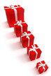 Red gift boxes in different sizes Red gift boxes in different sizes