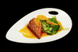 Roasted duck breast fillet with miso-orange sauce